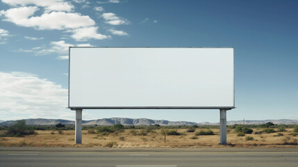 Mockup. Blank Billboard: Large White Billboard