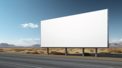Mockup. Billboard Presentation: Large White Blank Billboard