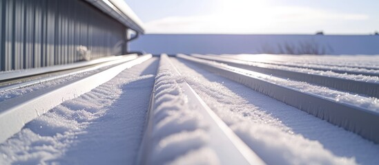 Metal roof snow guards help prevent the sliding of snow on slanted roofs in winter areas.