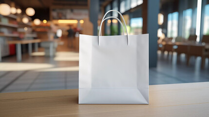 Mockup. Shopping Bag: Plain White Bag