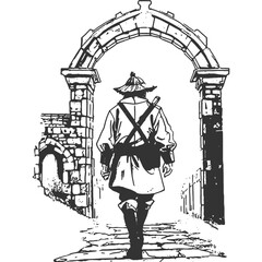 Neglected Community Vintage Illustration Vector