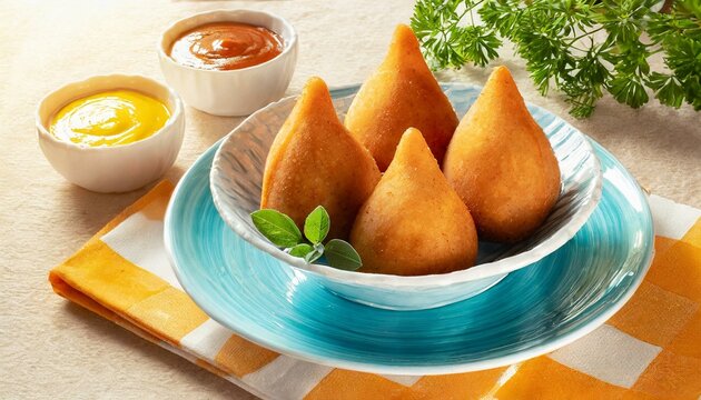 Coxinha de Frango ( Brazilian chicken croquette ). Comida Brasileira. Salgado Brasileiro. Lanche.