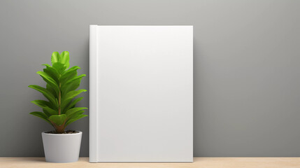 Mockup. White Book Cover Template on Modern Background