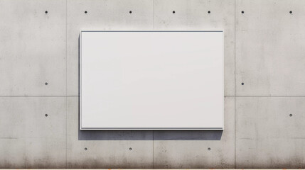 Mockup. White Out-of-Home Poster on Concrete Wall Template
