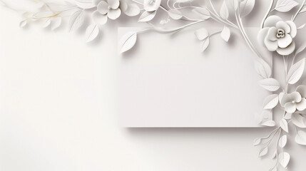 Mockup. White Wedding Invitation Card - obrazy, fototapety, plakaty