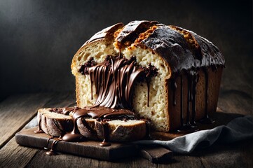 a bread stuffed with chocolate