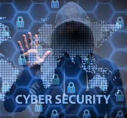 Young hacker in cybersecurty concept