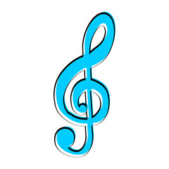 treble clef on white background