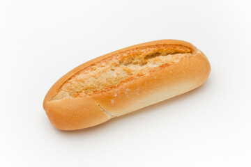 loaf of french  bread on white background, small size