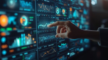 Fototapeta premium Analytics Dashboard Interaction