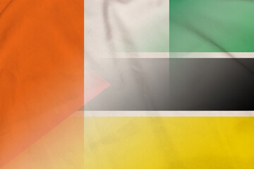Ivory Coast and Mozambique official flag international relations MOZ CIV