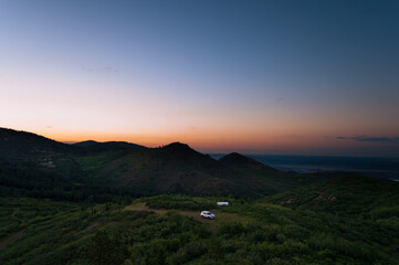 sunset in the mountains