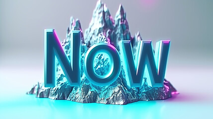Vibrant 'Now' - Psychedelic illustration of the word 'Now' featured in an online blog Gen AI