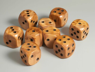 Vintage Slotted Wood Dice - 20mm Size in the Style of 1860-1969