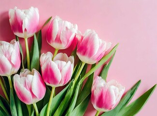 Obraz premium Pink tulip flowers background