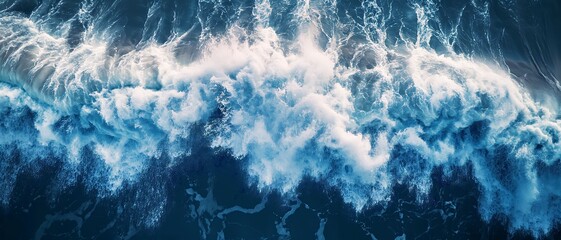 tsunami wave in the ocean, desktop wallpaper, water element - obrazy, fototapety, plakaty