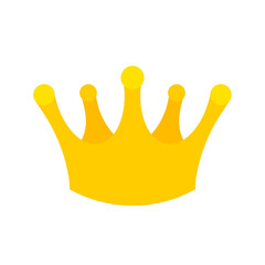 golden crown isolated on white and transparent background. queen king jewelry luxury flat style minimalism vector illustration