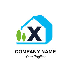 Initial Letter x with House Icon for Home Decor, Interior Design, Architecture, Contractor Building Vector Logo Idea Concept