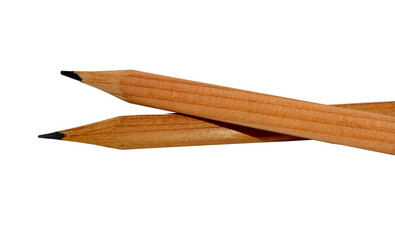 Brown wooden pencil isolated on white background
