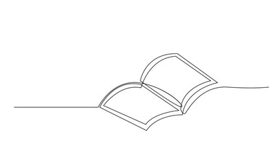 Continuous line art drawing of book illustration template
