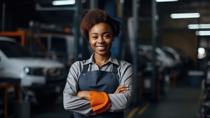Fototapeta premium Young female mechanic