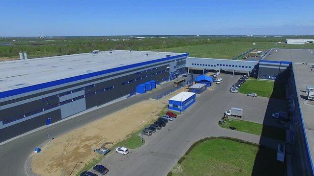Storage buildings of Ozon company logistic center in Borovlevo-2 industrial park