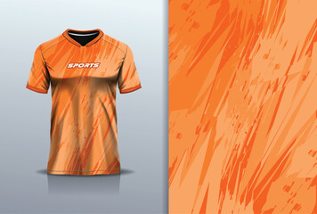 Jersey design abstract rustic grunge rustic for t-shirt sport football, soccer, racing, esports, running, in orange color   © Nimpuna O