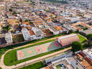 Obraz premium Vista aérea Complexo Esportivo Três Marias - Itaú de Minas