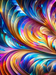 Abstract Background Texture Computer Wallpaper with Waves and Curves in Vivid Colors. Artistic Pattern Design for tablet, Romantic Hue, Elegant Gloss, Vibrant Sheen, Spiral, Twirl, Vortex