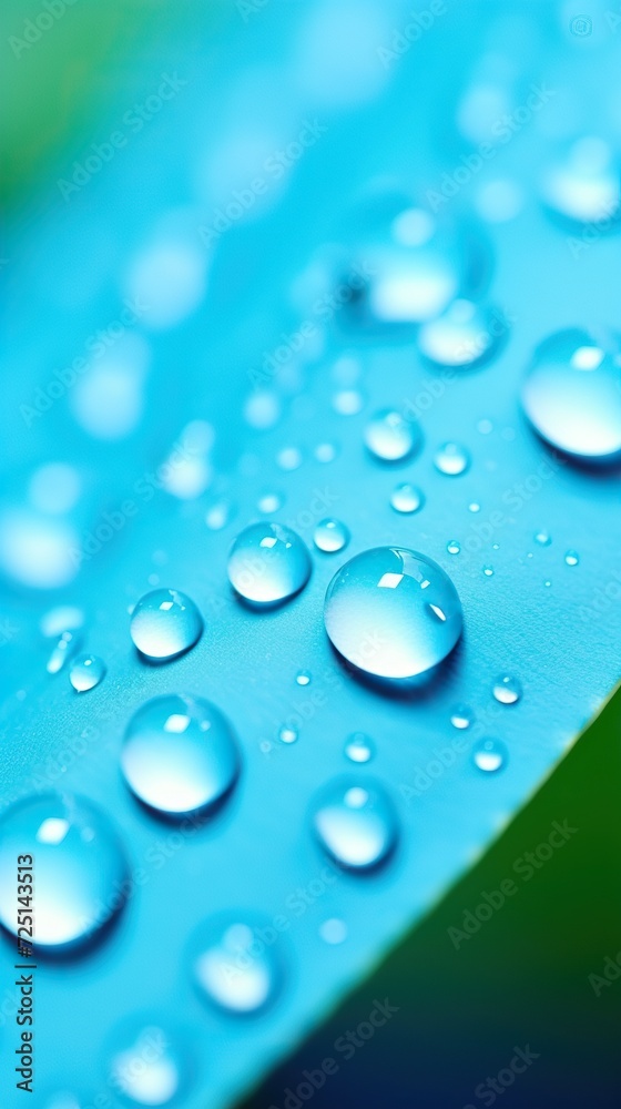 Wall mural water drops on a blue background