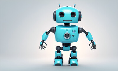 Fototapeta premium adorable robot set against a light gradient background