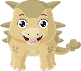 Cute baby ankylosaurus dinosaur cartoon