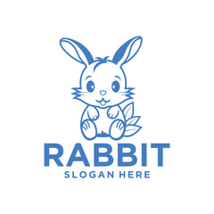 Rabbit mascot logo vector illustration