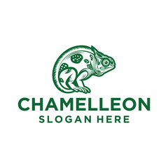 Chamelleon animal logo design illustration