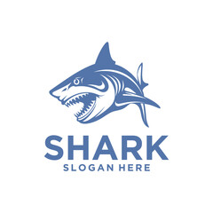 Shark animal aquatic logo vector illustration