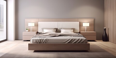 Minimalist bedroom design created with .