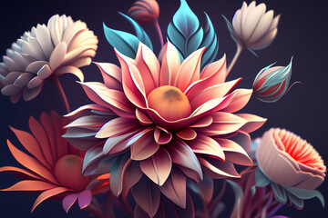 Aesthetic flowers illustration