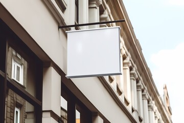 minimal plain blank signboard mockup on the street for branding design