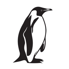 A simple logo of a penguin. 2D flat vector.