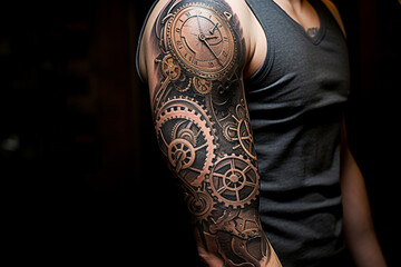 Steampunk Mechanical Arm Sleeve Tattoo