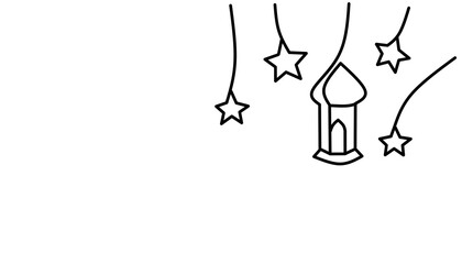 Moslem lantern line art