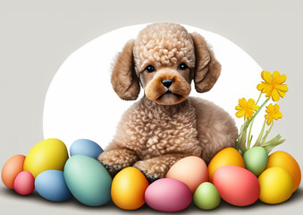 Happy Easter Poodle with Eggs!