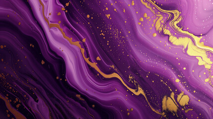 Purple and gold abstract paint swirls, artistic and royal, luxurious and creative background
