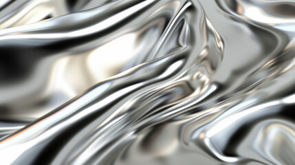Silver metallic surface, reflective and shiny, high-tech and luxurious background