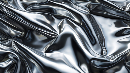 Silver metallic surface, reflective and shiny, high-tech and luxurious background