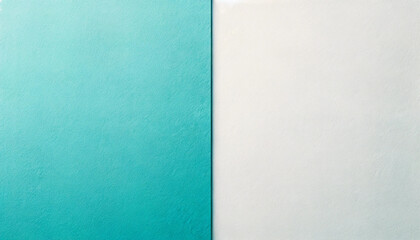 Fototapeta premium Textured teal and white split background wallpaper