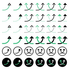 Obraz premium Various arrow icons related to directions. 