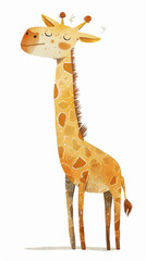 Adorable giraffe illustration with organic forms, perfect for storytelling and children's themes, AI Generative.