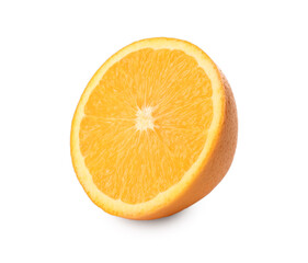 Half of fresh ripe orange isolated on white