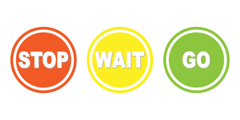 vector collection of traffic signs stop wait to go, alert, traffic direction